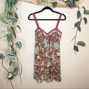 La Rok Floral Print Pleated Sun Dress